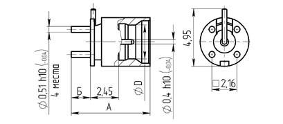 Вилка для поверхностного монтажа на печатную плату СР-50-1041ФВ (чертеж)